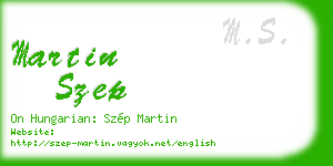 martin szep business card